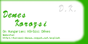denes korozsi business card