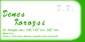 denes korozsi business card